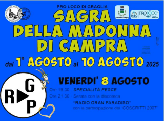 Graglia - Al via la Sagra della Madonna di Campra: dieci giorni di tradizione, musica e sapori tipici