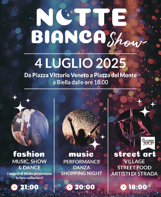 Biella - Il cuore della città si illumina con la Notte Bianca: shopping, musica e spettacoli