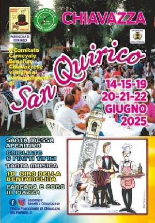Biella - Festa di San Quirico a Chiavazza: al via sabato tra musica, gastronomia e la Camminata della Bertamelina